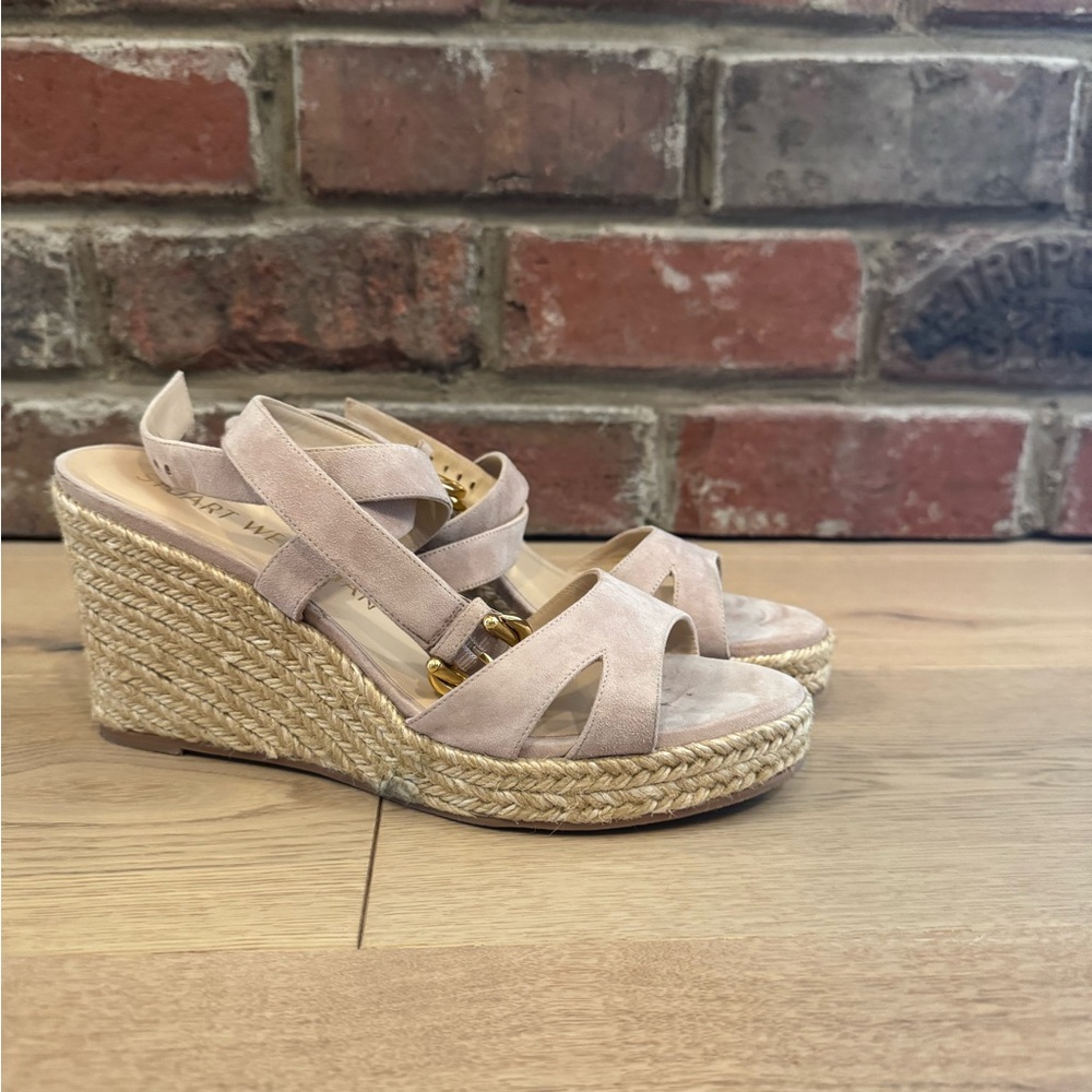Stuart Weitzman Tan Wedge Sandals